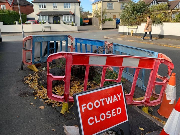 AS IT WAS: Eastwick Road before it was repaired this week